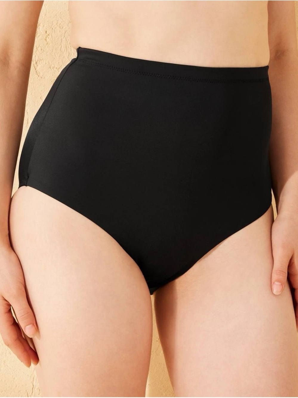 Shade & Shore Black High-Rise Bikini Briefs b141s